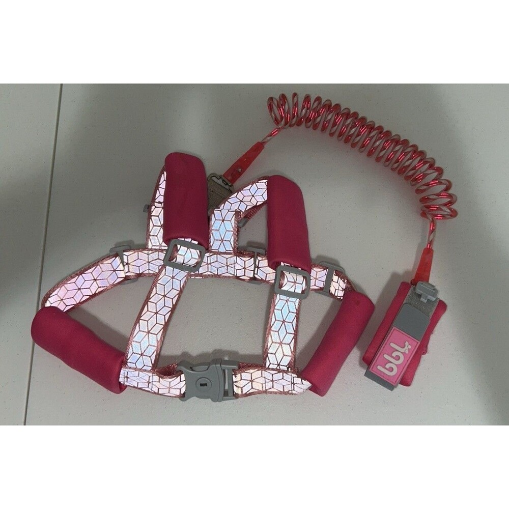 Kids Safety Leash- Pink- Reflectors- Locking Mechanism For Peace Of Mind